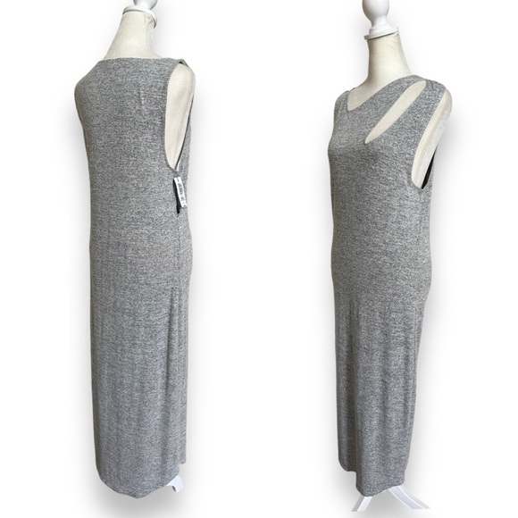 New Aritzia Wilfred Free Mariana Heather Gray Cutout Sleeveless Maxi Dress | L - Picture 4 of 11